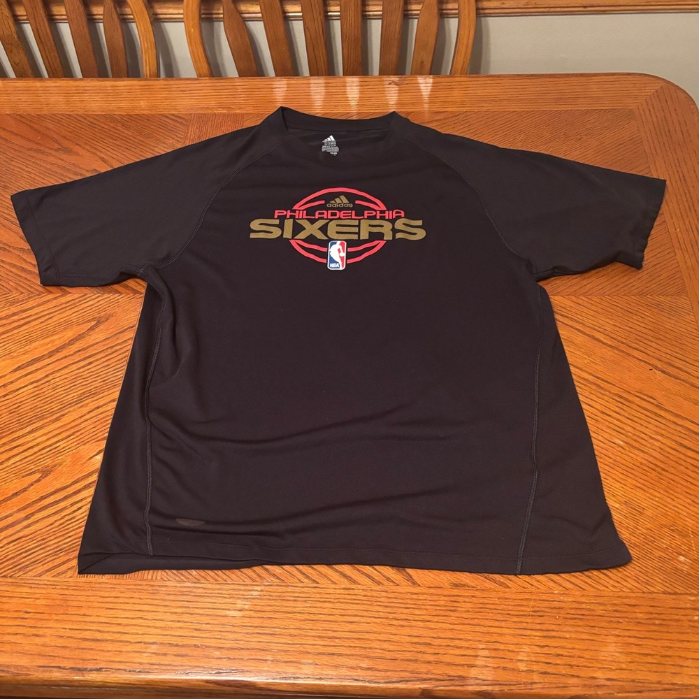 adidas Black and Red Philadelphia Sixers Shirt